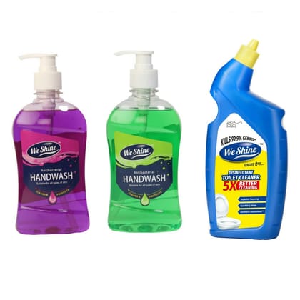 We Shine Combo Pack Handwash and Toilet Cleaner | Kills 99.99% Germs and bacteria with refreshing Fragnance -(250+250+500ML)