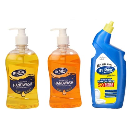 We Shine Combo Pack Handwash and Toilet Cleaner | Kills 99.99% Germs and bacteria with refreshing Fragnance -(250+250+500ML)