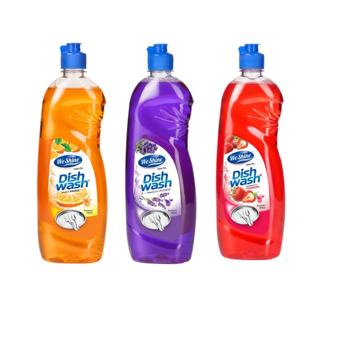 We Shine Combo Dishwash with 3 different Fragnance | Kills 99.99% Germs and bacteria with refreshing Fragnance(3 x 750 ML)