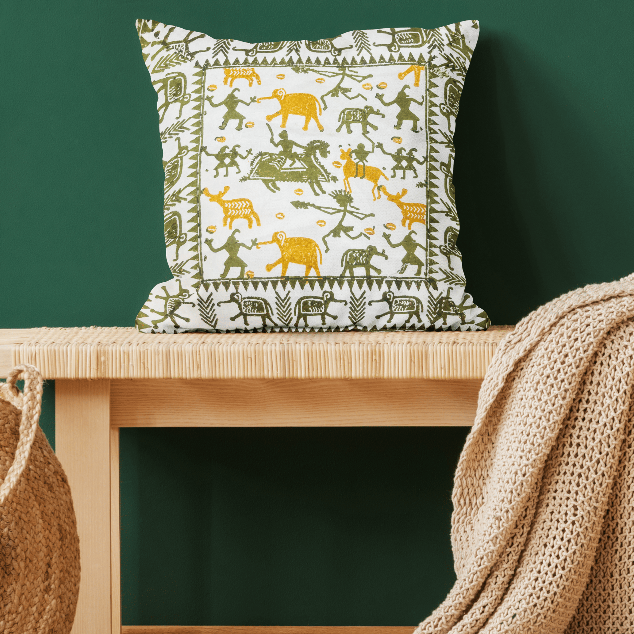 Bheembetika Handblock Printed Cushion Covers (Set of 5)