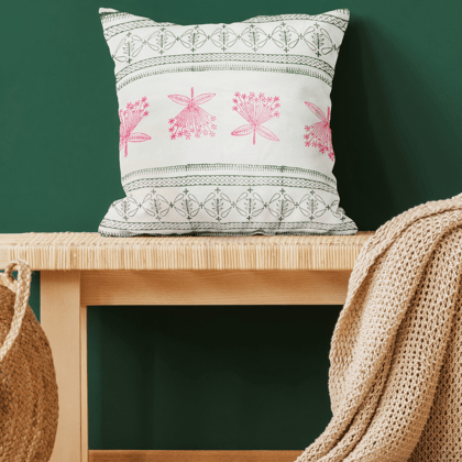 Floral Booti Handblock Printed Cushion Covers (Set of 5)