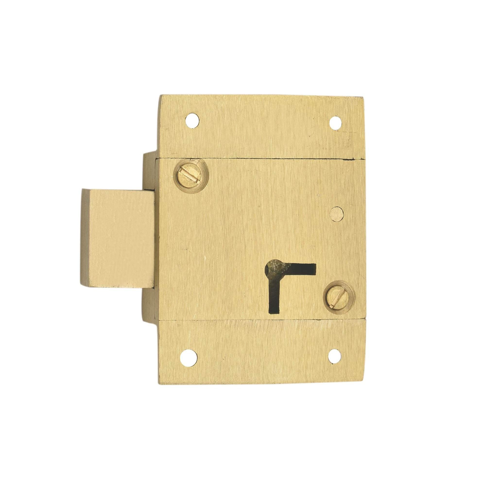 Harrison H-0186 65mm Brass Six Lever Heavy Duty Furniture Lock piece (Silver)