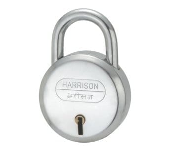 Harrison J-6 BCP 0264 60mm Small Economy Steel Round Padlock (Brass and Metallic)