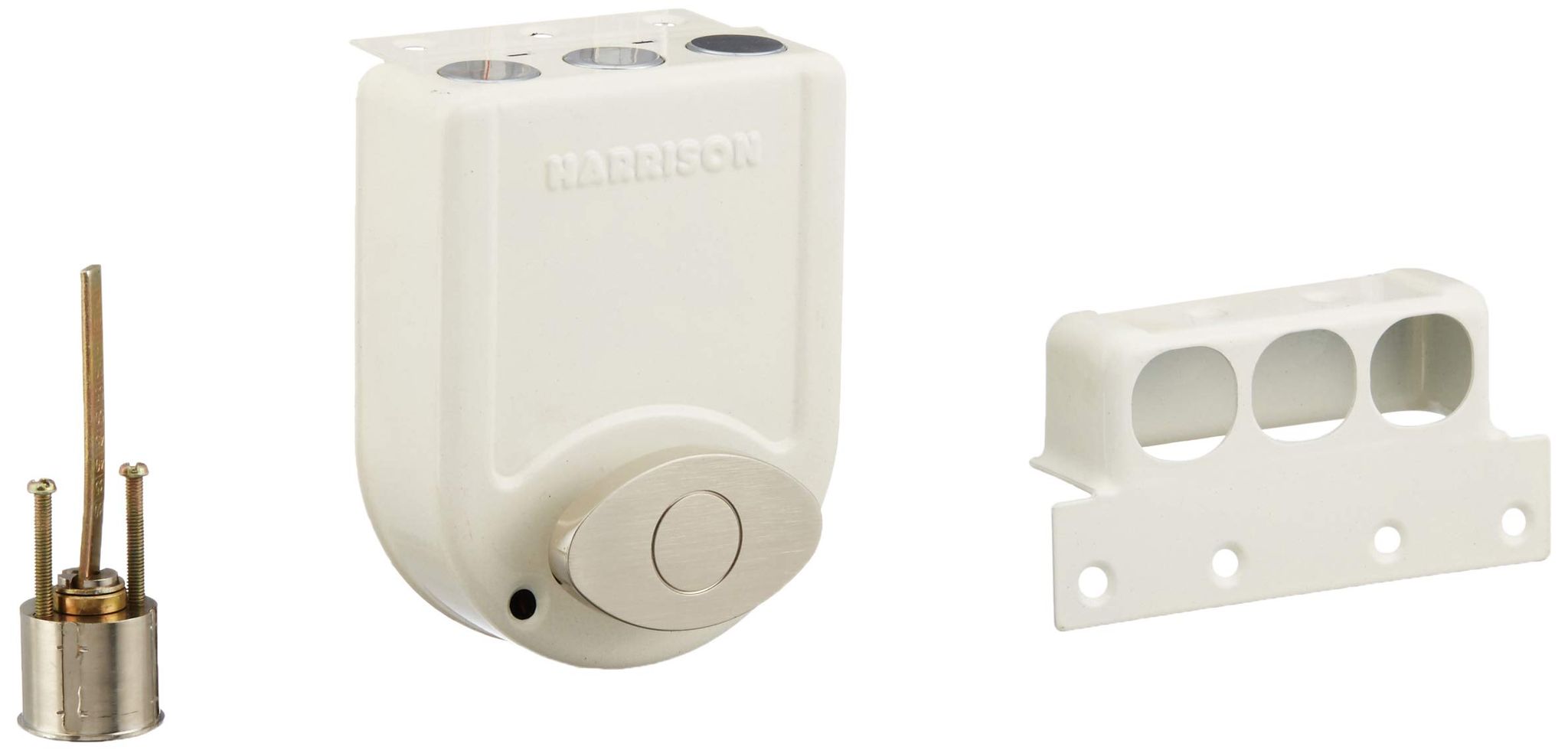 Harrison H-0585 Iron Shield Tri Bolt Main Door Surface Mounted Rim Lock (Silver, 14 Pin, 3 Keys)