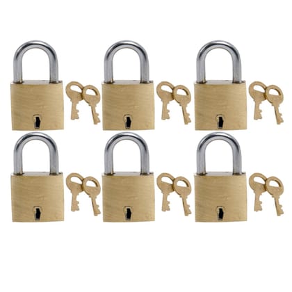 Harrison A-1-0001_PK 8 Brass 3 Levers Padlock with 2 Keys (Pack of 8)