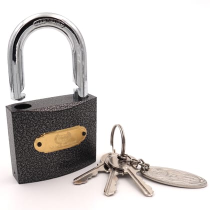 Harrison C I SUPER-0460 Iron 3 Pins Padlock with 3 Keys, Grey