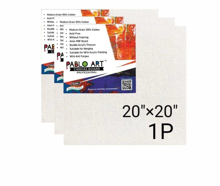 PABLO ART 20×20 CANVAS BOARD Cotton Medium Grain Board Canvas (Set of 1) (White)