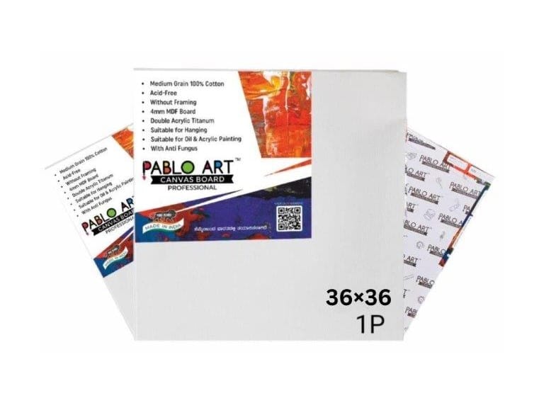 Pablo Art 36×36 Canvas Board Cotton Medium Grain Board Canvas (Set of 1) (White)