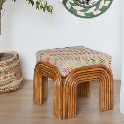 Bamboo Cushion Ottoman