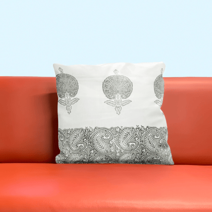 Peacock Handblock Printed Cushion Covers (Set of 5)