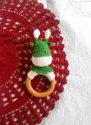 Plumtales "Grace - The Giraffe" Handmade Amigurumi Teether cum Rattle