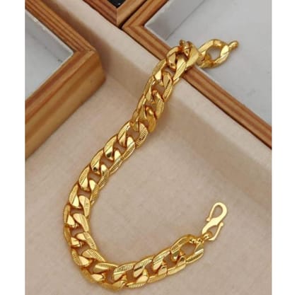 Bracelet Gold Plated Shining Adjustable 20 cm Length For Boys & Mens (Pack of 1)