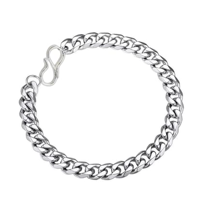Bracelet Silver Plated Shining Adjustable 20 cm Length For Boys & Mens (Pack of 1)