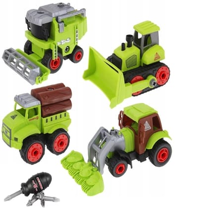 KTRS Enterprise 4Pcs Building Blocks Farmer Truck 2 in 1 Multifunction DIY Assembly Toy