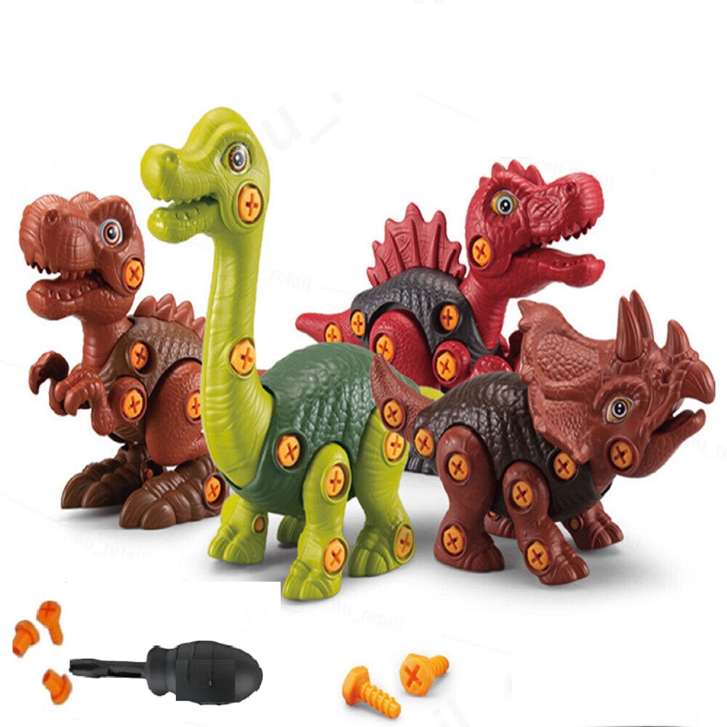 KTRS Enterprise 4-in-1 STEM Take Apart Dinosaur Toys for Boys 3 4 5 6 7 8 Year Old,Construction Building Playset Kit Dinosaur Toys Set with Plastic Screw Driver