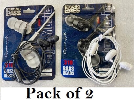 Strong Bass Earphones (Pack of 2)