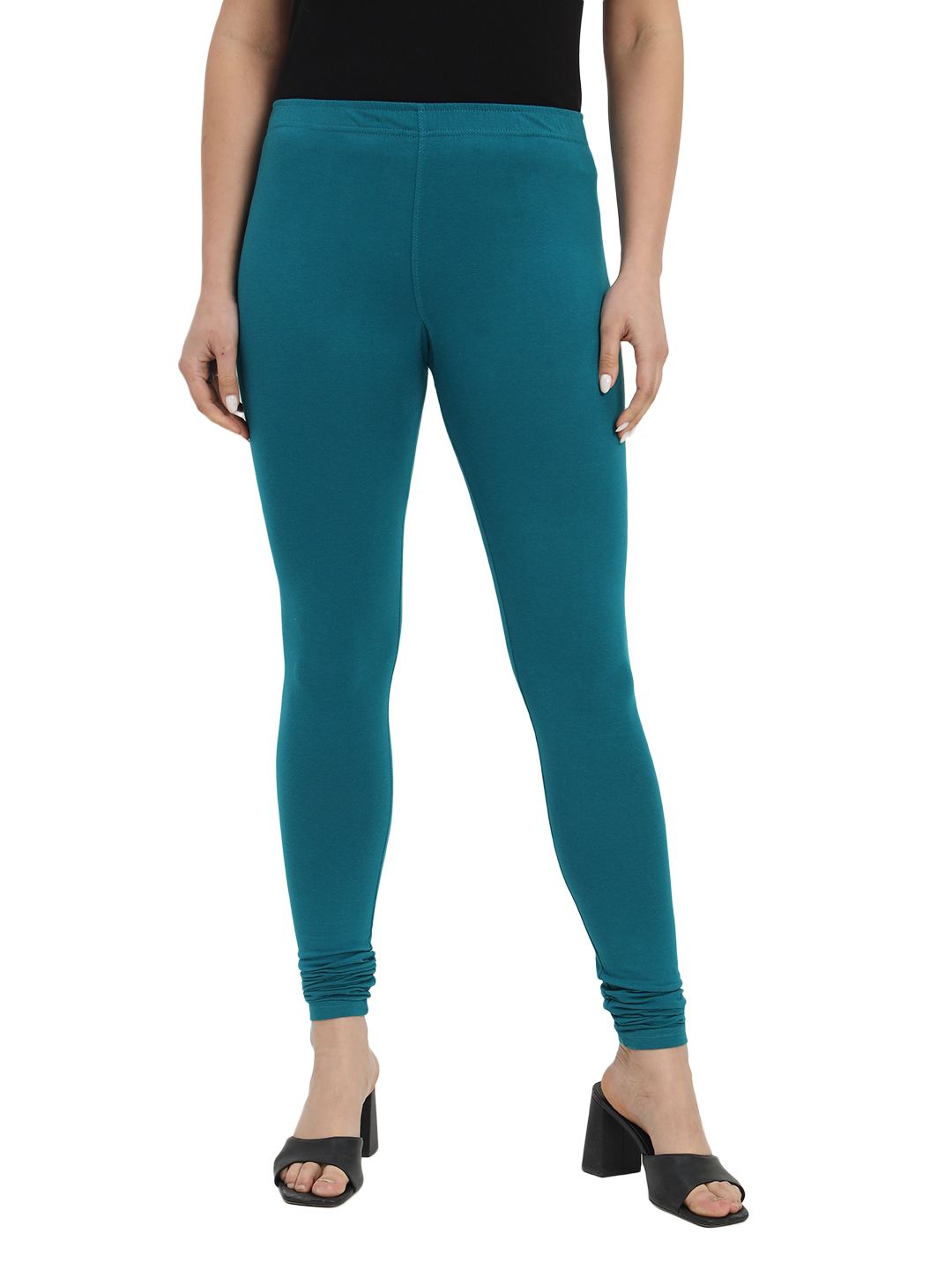 SOFT COLORS Women's Skinny Fit Ethnic Wear Ankle Length Leggings (Sea Blue)