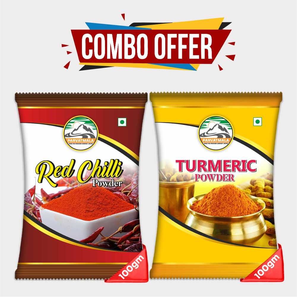 Red Chilli Powder and Turmeric Powder (Combo Pack) (200gm)