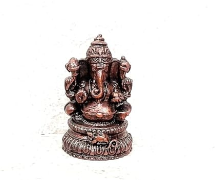 Searchers Paradise - Copper Idols  of god Ganesh, 1.4 inches, Copper Handmade 40 Grams, Patina Antique Finish, Pack of 1 Piece