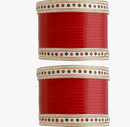 KAMAAKSHI  Acrylic Red Short Chuda Bangles Set for Women All Party, Wedding and Gift Option