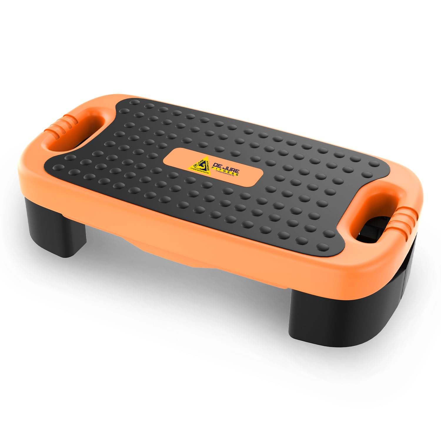 De Jure Fitness 4-In-1 Aerobic Balance Board and Step Up Exercise Platform - Adjustable Multifunctional Balance Board Slant Board, Steppers for Exercise, Non Slip Stepper Platform For Balance (Orange)