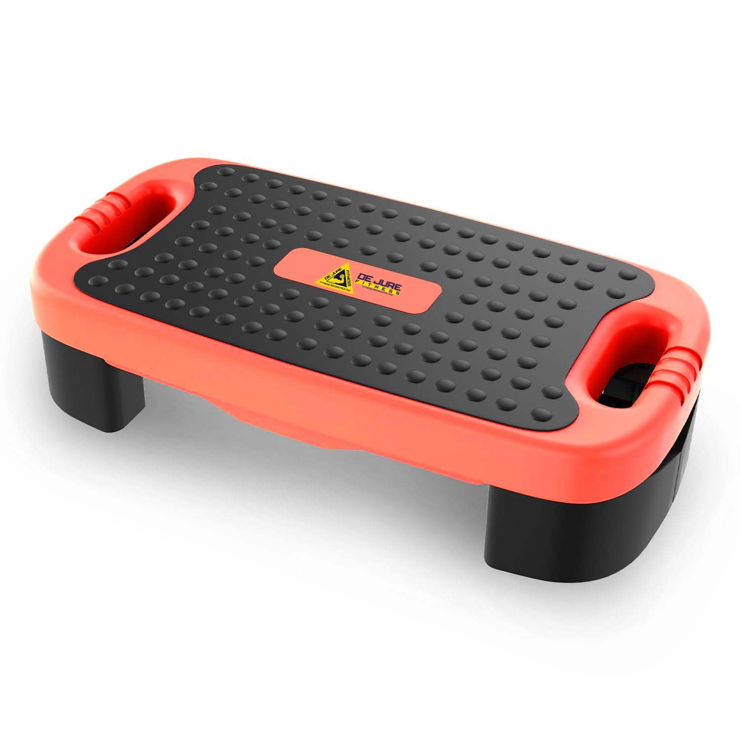 De Jure Fitness 4-In-1 Aerobic Balance Board and Step Up Exercise Platform - Adjustable Multifunctional Balance Board Slant Board, Steppers for Exercise, Non Slip Stepper Platform For Balance (Red)