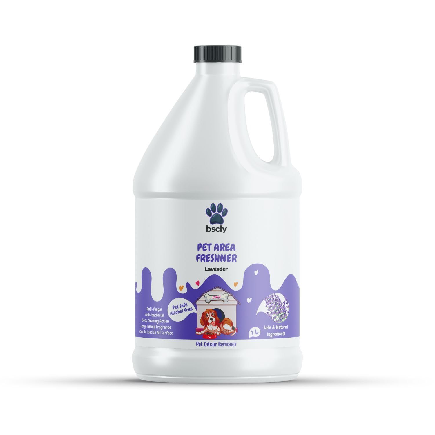 Bscly Lemongrass Pet Area Freshener - 1L | Eco-Friendly Odor Eliminator | Safe for Pets & Children | Bio-Based Formula | For All Surfaces…