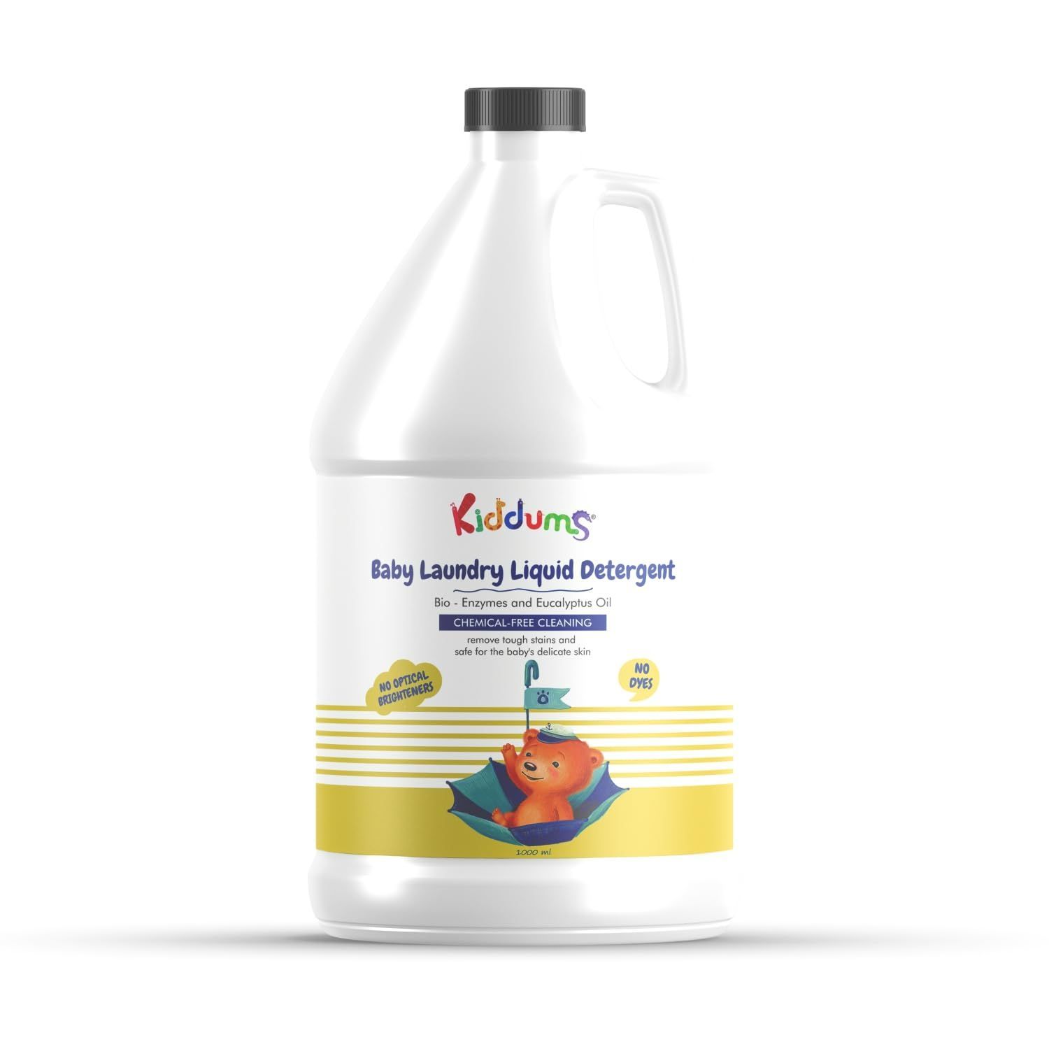 KIDDUMS Baby Liquid Laundry Detergent 1L | Bio - Enzymes and Eucalyptus Oil | Anti-Bacterial | Free from Parabens, Phosphates & Brighteners