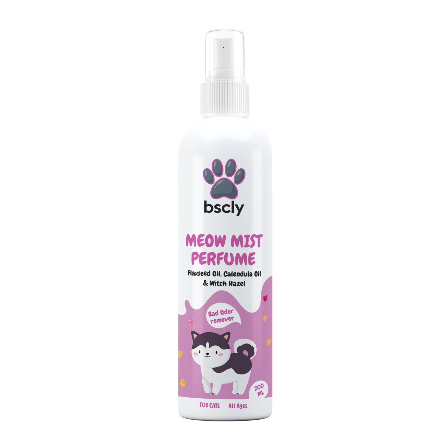 Bscly Meow mist Perfume with Flaxseed Oil, Calendula Oil & Witch Hazel - 200ml