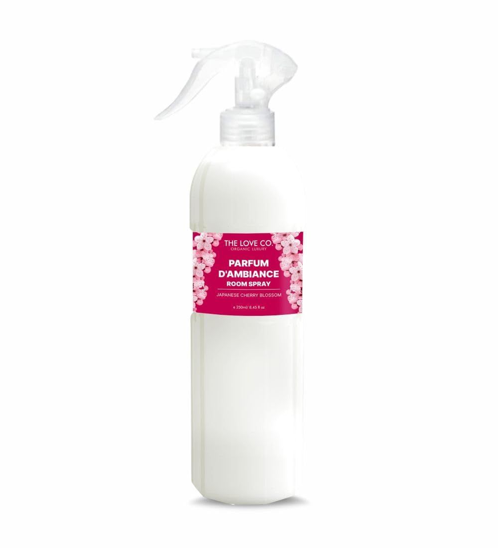 THE LOVE CO. Japanese Cherry Blossom Room Spray - Office and Home Freshener - Long-Lasting Fragrance - Air Freshener - 250ml