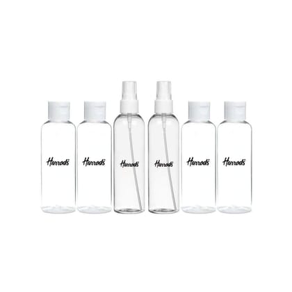 HARRODS Plastic Plastic Empty Small Spray Bottle, Mist Spray Bottle 100ml (100Ml-6Pc)