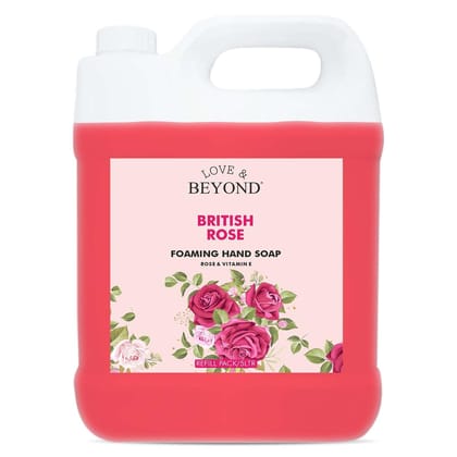 Love & Beyond Liquid Soap Handwash Refill Can - British Rose Hand Wash - 5L| pH Balanced | Germ Protection | Enriched with Moisturizers For Soft & Gentle Hands