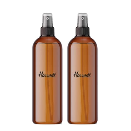 HARRODS Plastic Amber Empty Small Spray Bottle, Mist Spray Bottle | Empty Spray Bottle | Spray Bottles | Liquid | Travel | Fogging | Sanitizer Spray Bottles | Room Spray | 200ml Pack of 2