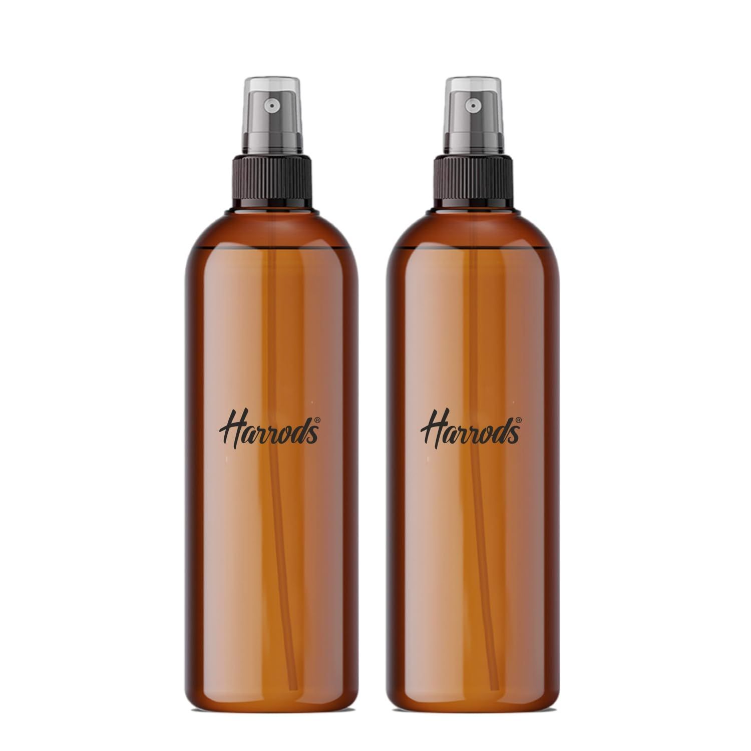 HARRODS Plastic Amber Empty Small Spray Bottle, Mist Spray Bottle | Empty Spray Bottle | Spray Bottles | Liquid | Travel | Fogging | Sanitizer Spray Bottles | Room Spray | 200ml Pack of 2