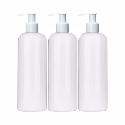 Harrods White Empty Shampoo Pump Bottles Refillable Dispenser Container Liquid Soap Dispenser Pump Lotion Bottle Plastic Cylinder with Pumps - 500ml Each Pack of 3