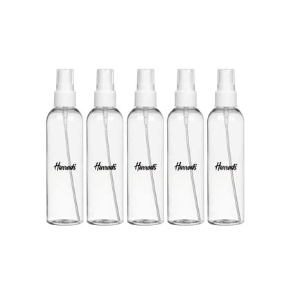 HARRODS Plastic Empty Small Spray Bottle, Mist Spray Bottle | Empty Spray Bottle | Spray Bottles | Liquid | Travel | Fogging | Sanitizer Spray Bottles | Room Spray | 100ml Pack of 5