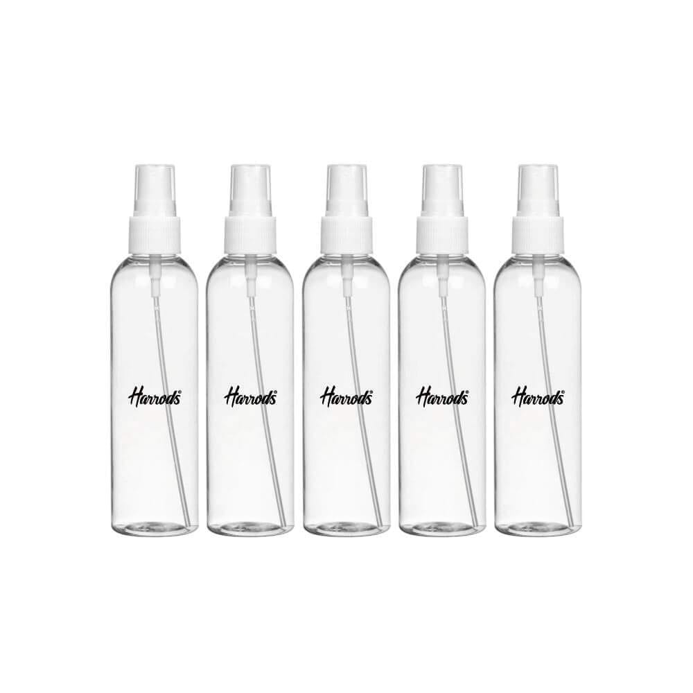 HARRODS Plastic Empty Small Spray Bottle, Mist Spray Bottle | Empty Spray Bottle | Spray Bottles | Liquid | Travel | Fogging | Sanitizer Spray Bottles | Room Spray | 100ml Pack of 5