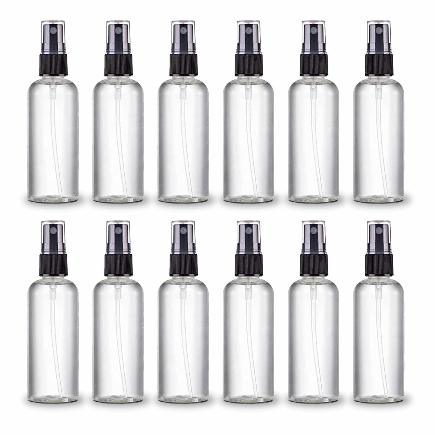 HARRODS Plastic Empty Small Spray Bottle, Mist Spray Bottle | Empty Spray Bottle | Spray Bottles | Liquid | Travel | Fogging | Sanitizer Spray Bottles | Room Spray | 100ml Pack of 12