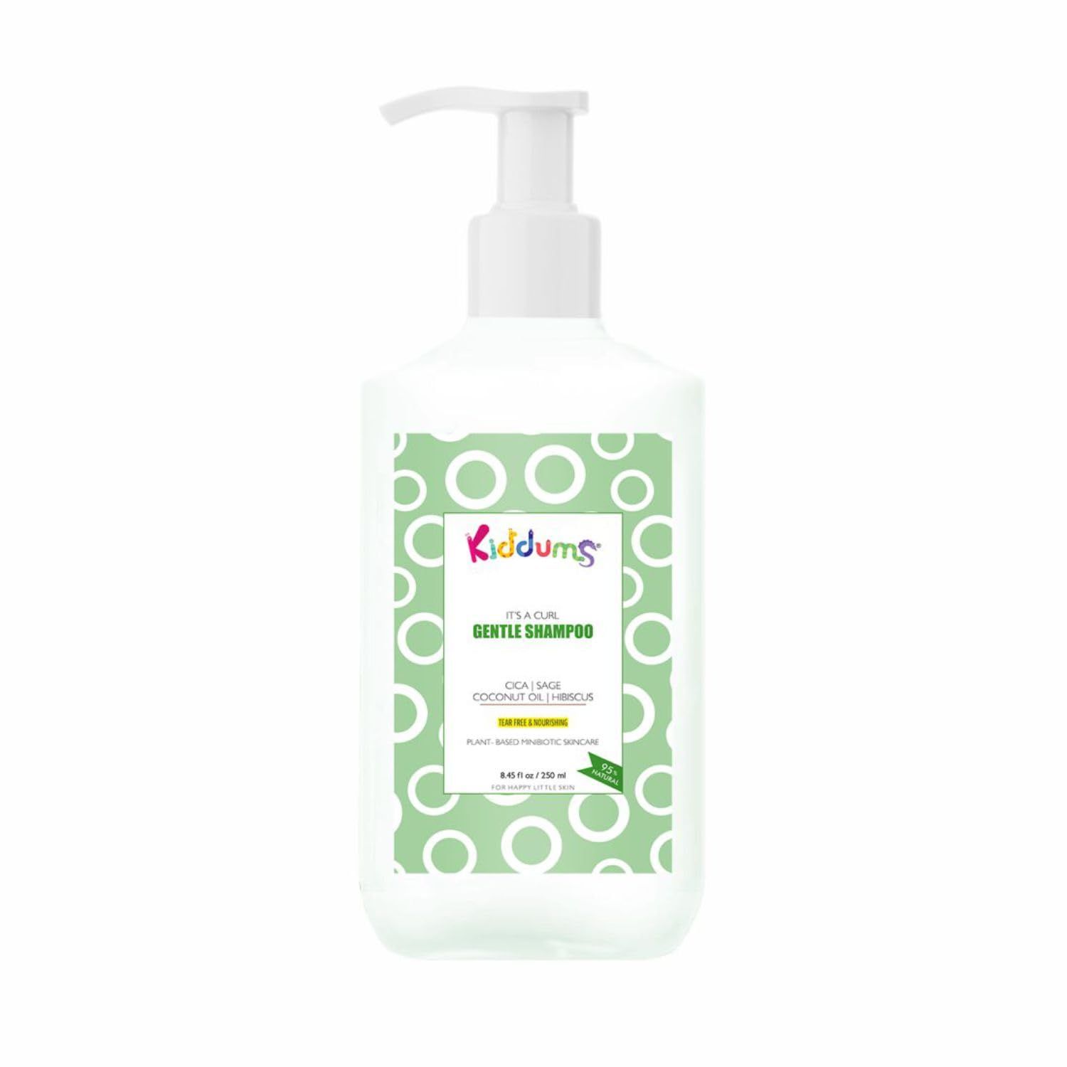 Kiddums Tear Free Gentle Shampoo with Cica, Sage & Coconut Oil - Gently Cleans - Reduces Hair Fall & Dandruff - 250Ml