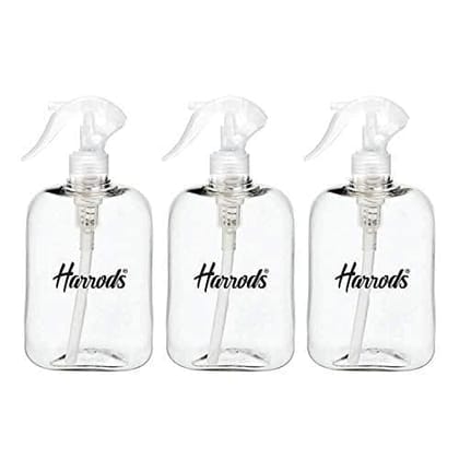 HARRODS Leak-Proof Spray Bottle Combo Pack Of 3-250ml Transparent Empty Bottles for Travel, Cleaning, Hand Wash, Room Freshening, and Rangoli Making