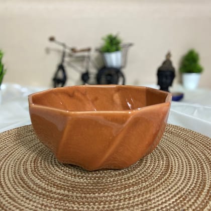 Ceramic Dining Studio Collection Orange Rustic Glazed Large Ceramic Serving Bowl