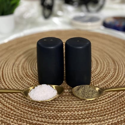 Ceramic Dining Chic Matte Black Ceramic Salt & Pepper Shaker