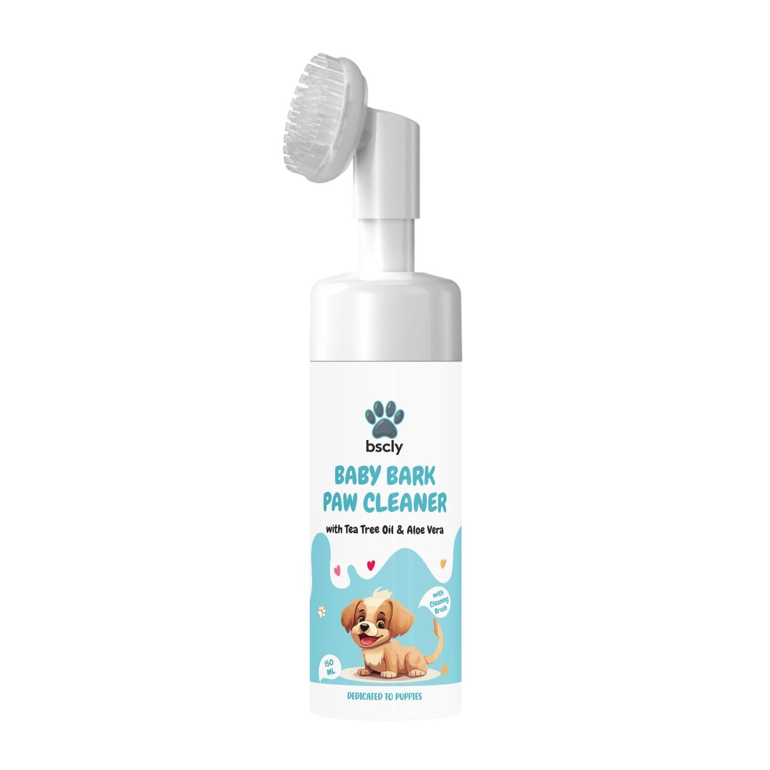 Bscly Dog Paw Cleaner for Dogs and Cats, Magic Foam - Clean Paws No-Rinse Foaming Cleanser-Dry Shampoo, Silicone Brush for Dogs Cats Feet Cleaning - 150ml