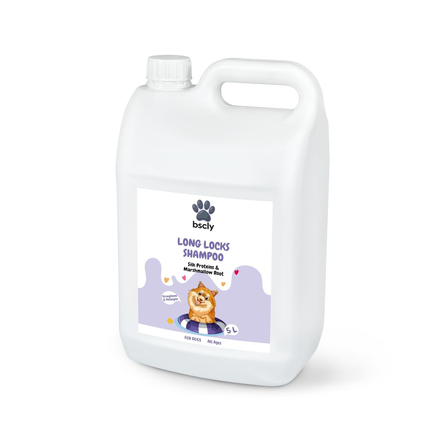 Bscly Long Look Dog Shampoo 1000Ml | Enriched with Silk Proteins and Marshmallow Root - Moisturizes & Heals Skin - Suitable for Pomeranians to Golden Retrievers