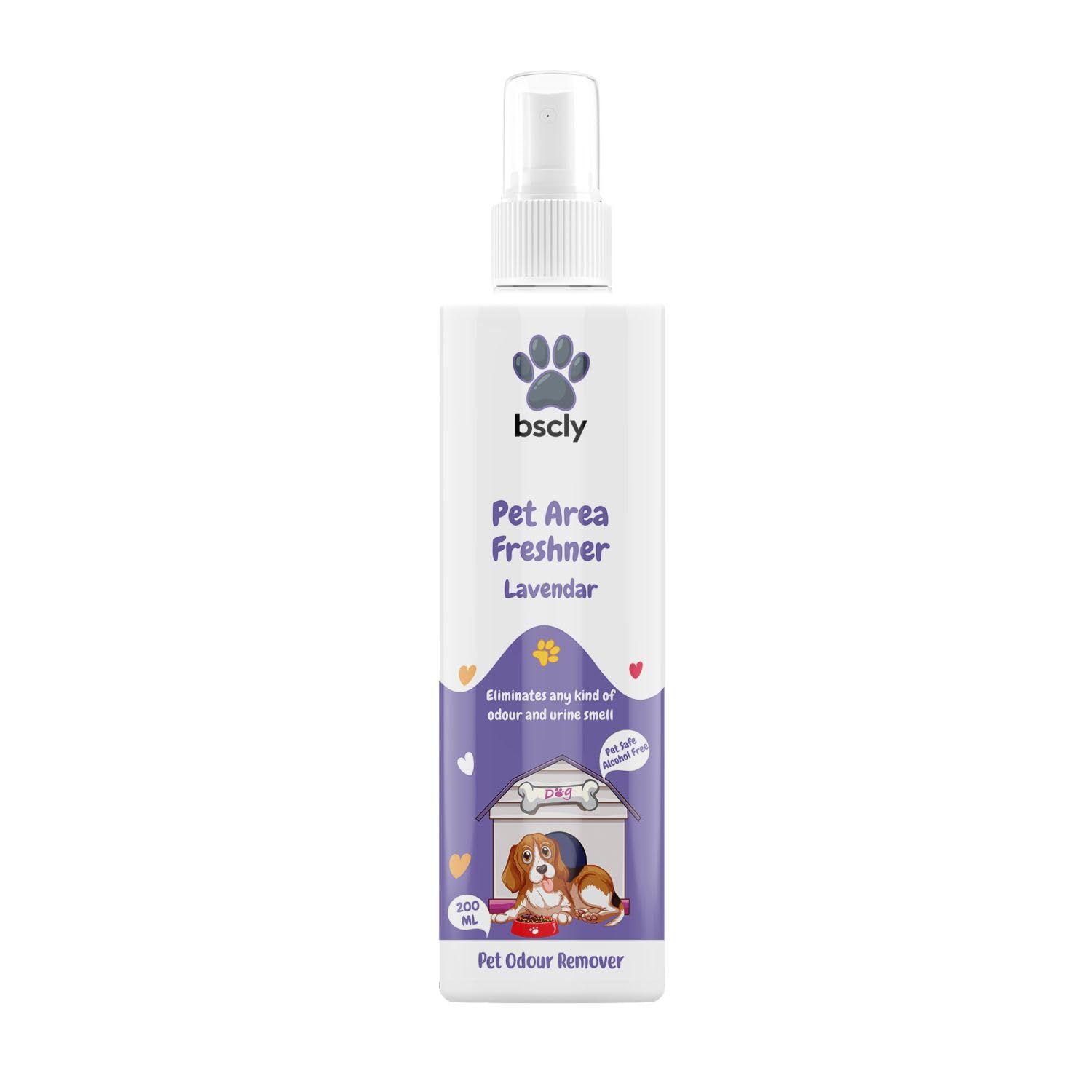 Bscly Pet Area Freshener Air and Fabric Odor Eliminator for Dogs and Cat, Long-Lasting Fragrance, Urine (Pee) and Bad Smell Remover - 200ml