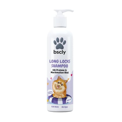 Bscly Long Locks Dog Shampoo with Green Tea & Aloevera | Dog Shampoo for Pomeranian, Shih tzu Puppy, German Shepherd, Labrador & Golden Retriever, Dogs Shampoo | 100ml