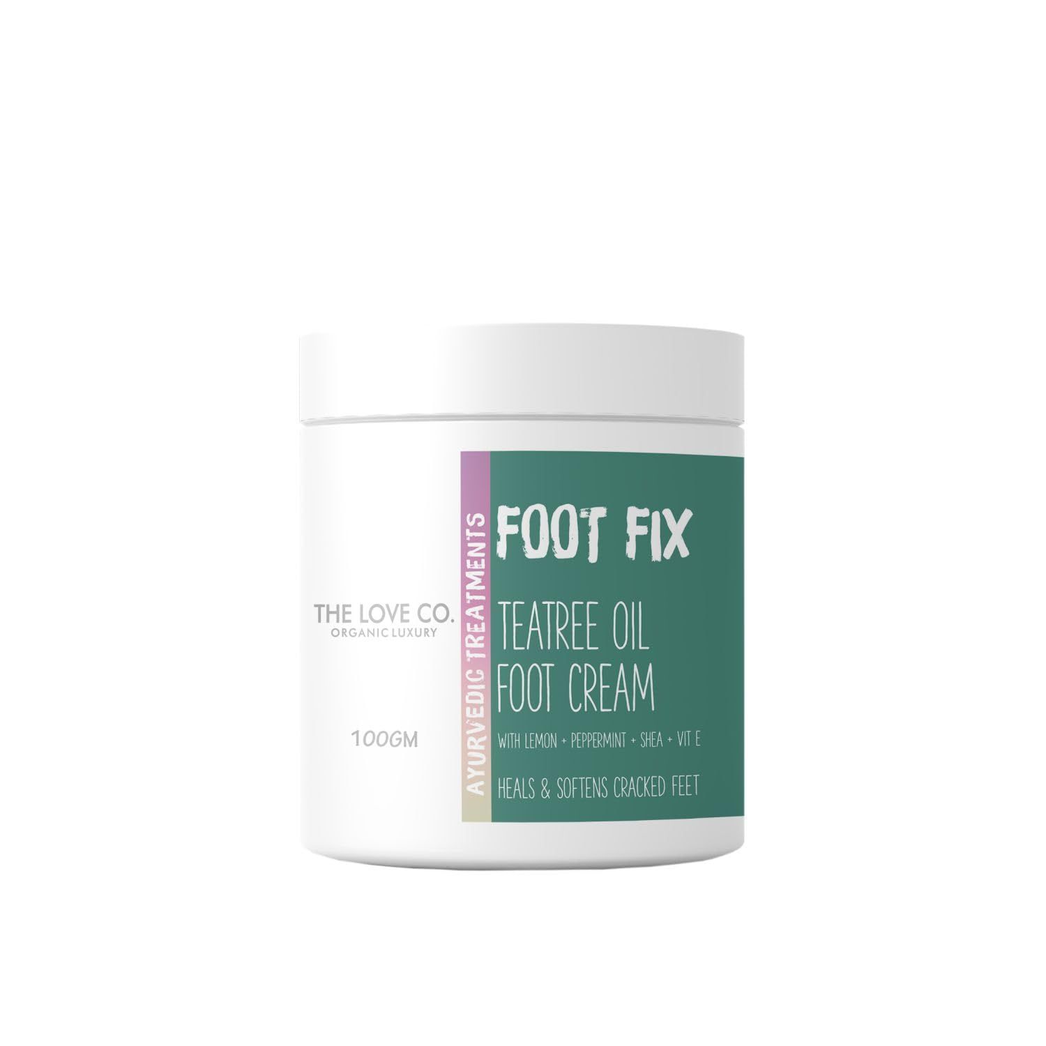 THE LOVE CO Foot Cream For Cracked Heels - 100g | Intensive Heel Repair Enriched with Tea Tree Oil, Peppermint | Nourishes Dry, Cracked Feet | Perfect for Diabetic Foot Care