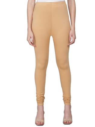 SOFT COLORS Women's Skinny Fit Ethnic Wear Churidar Leggings (Beige)