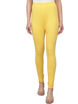 SOFT COLORS Women's Skinny Fit Ethnic Wear Churidar Leggings (Mango Yellow)