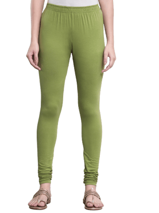 SOFT COLORS Women's Skinny Fit Ethnic Wear Churidar Leggings (Mehndi)